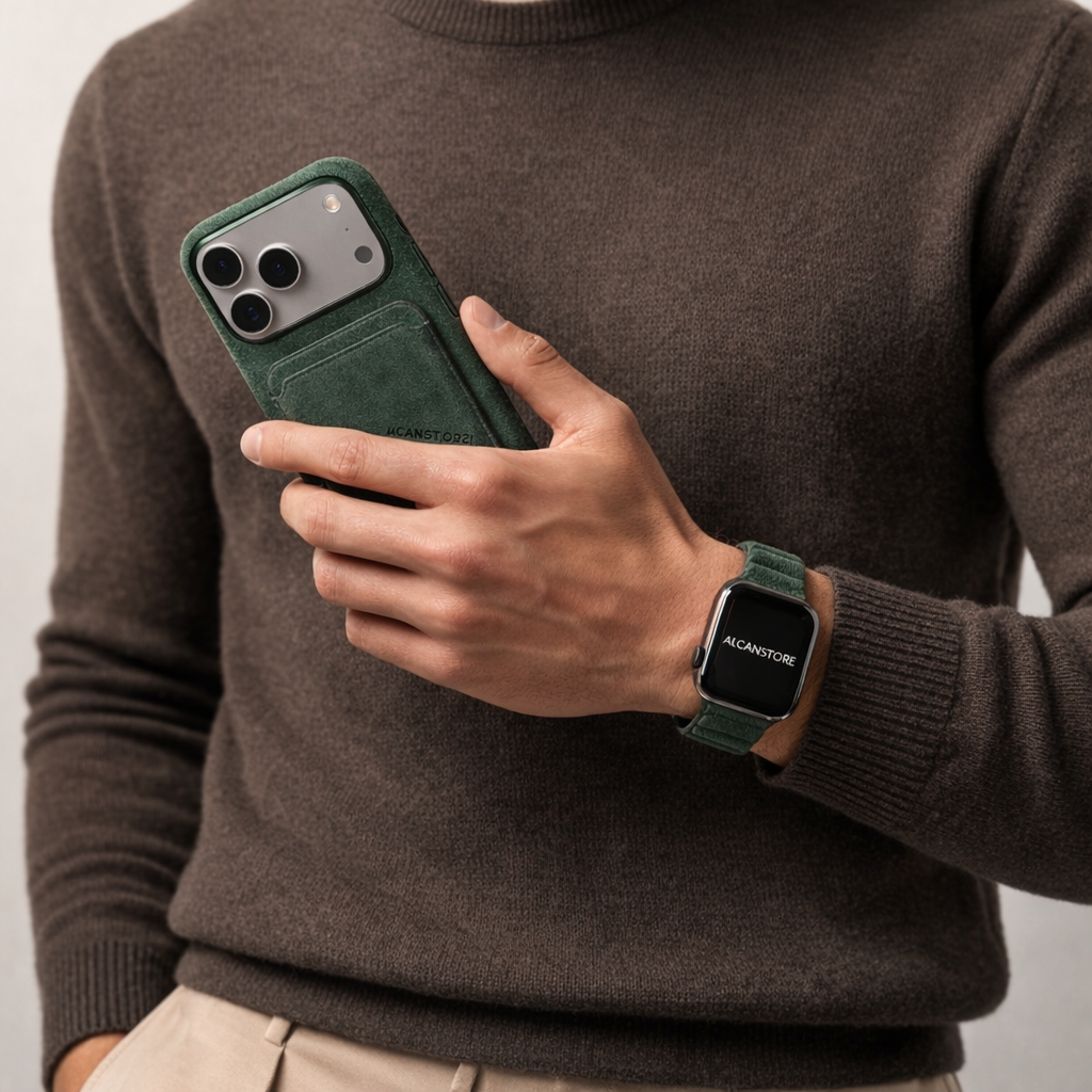 iPhone Alcantara Case - Midnight green