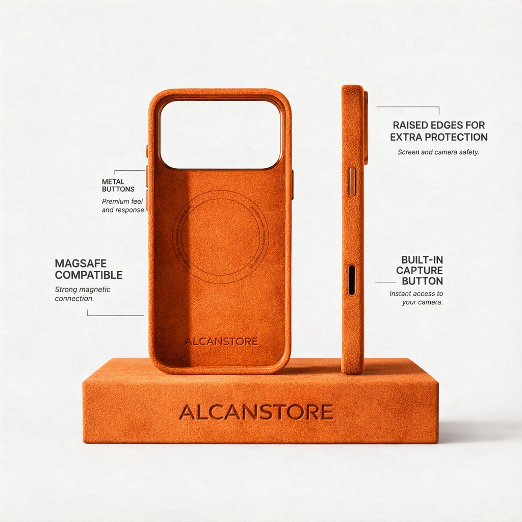 iPhone Alcantara Case - Orange